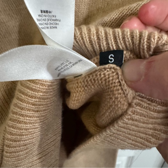 John Elliott Two Tone Cashmere in Camel Almond Pullover - Picture 8 of 13